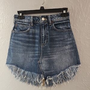 We The Free Denim Frayed Skirt